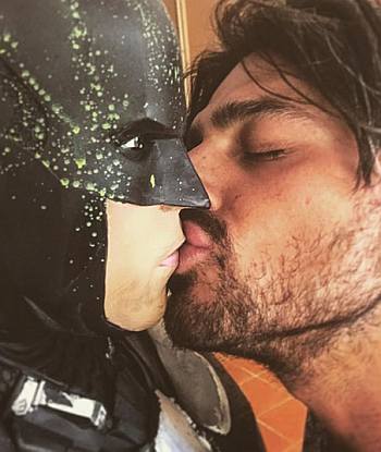 Michele Morrone gay kissing batman