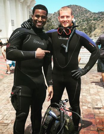 nicholas james scuba diving with co-star gavin houston