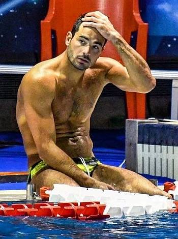 men in speedo suit - Francesco Di Fulvio italian water polo