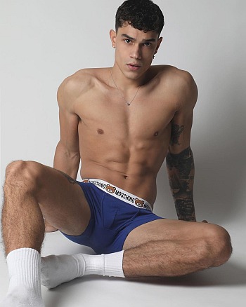 moschino male underwear models - Matthew Laureano