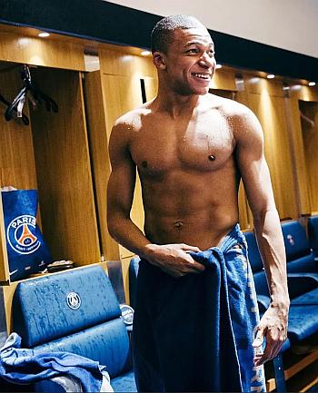 Kylian Mbappe abs shirtless body