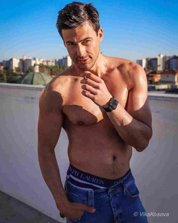 Oleg Zagorodnii smoking shirtless