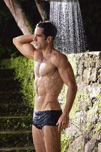 guys in shower - Marcos Pitombo - brazilian actor
