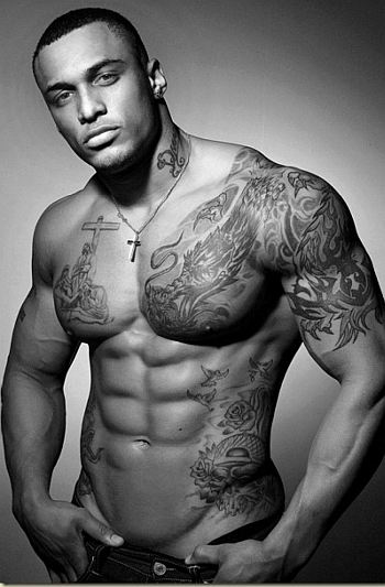 black man with cool tattoos