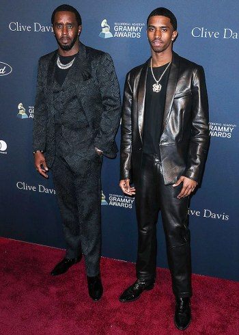 christian combs red carpet with dad