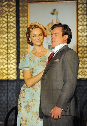 Toby Stephens wife Anna-Louise Plowman play as on-stage married couple in the production of Private Lives at the Gielgud Theatre