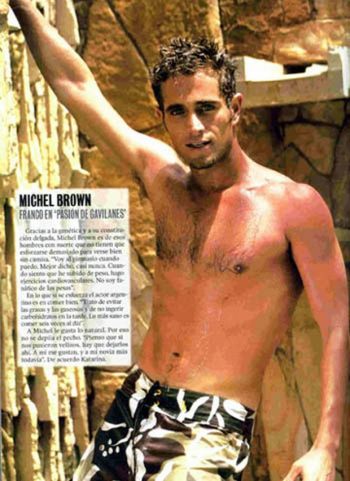 Michel Brown shirtless and young2