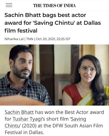 Sachin Bhatt best actor award