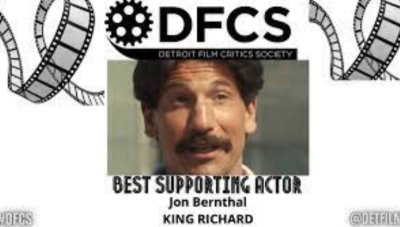 jon bernthal young awards - best supporting actor as Rick Macci for king richard - detroit film critics