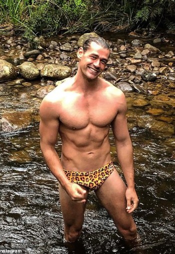 leopard print speedo male celebrities - bachelor adam todd