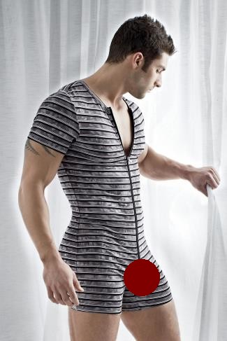 mens onesie underwear male model
