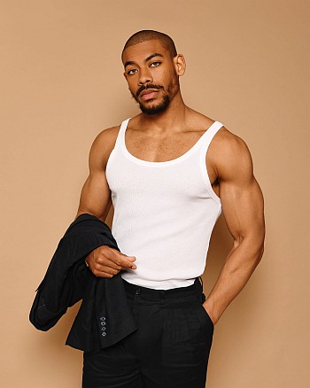 Aaron Pierre modeling